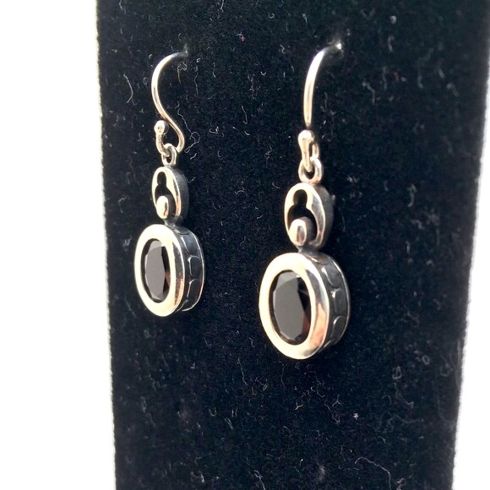 Dark Cherry and 925 Stamped Silver Vintage Lucas Lameth Necklace and Earrings - Picture 7 of 16